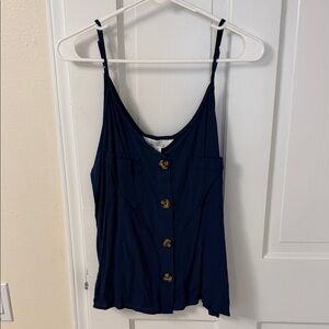 Market & Spruce Blue Tank with Buttons